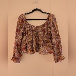 🎀$5 Timing Floral Blouse - Purple and Yellow